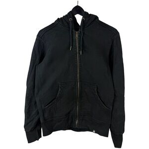 Mens American Giant Made In USA Full Zip Heavyweight Black Hoodie Size S